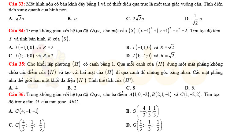 Đề thi thử THPT Quốc gia năm 2017 môn Toán Đề thi thử THPT Quốc gia năm 2017 môn Toán