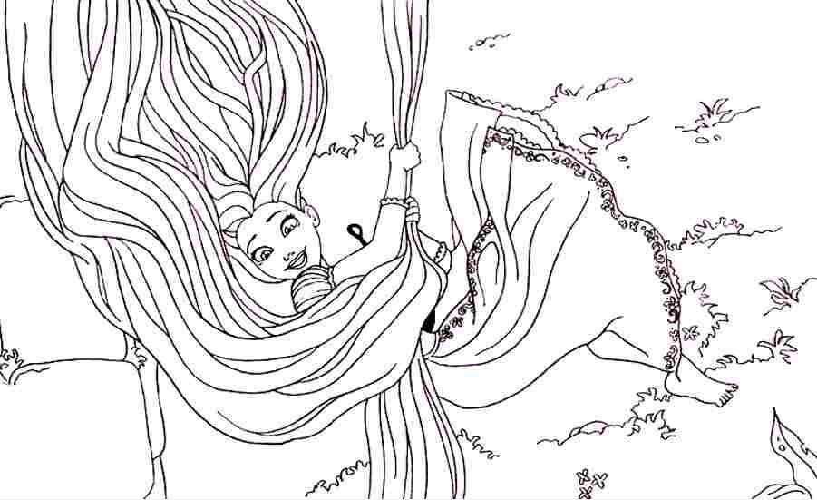 Bộ tranh tô màu công chúa tóc mây dành cho bé gái