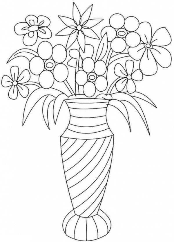 Tranh tô màu bông hoa dành cho bé học mẫu giáo Tranh tô màu bông hoa dành cho bé học mẫu giáo