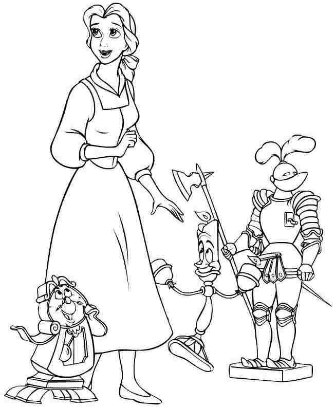 Tranh tô màu công chúa Belle cho bé gái dễ thương nhất