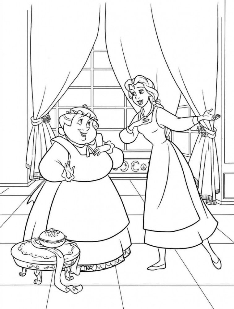 Tranh tô màu công chúa Belle cho bé gái dễ thương nhất