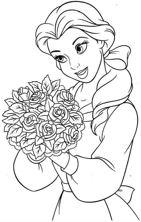 Tranh tô màu công chúa Belle cho bé gái dễ thương nhất