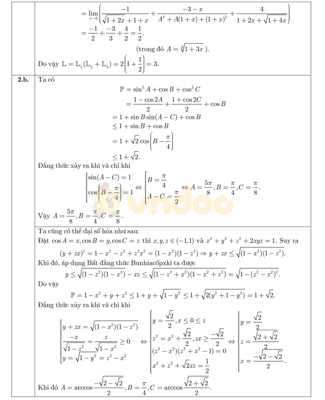 Đáp án đề thi học sinh giỏi môn Toán lớp 11