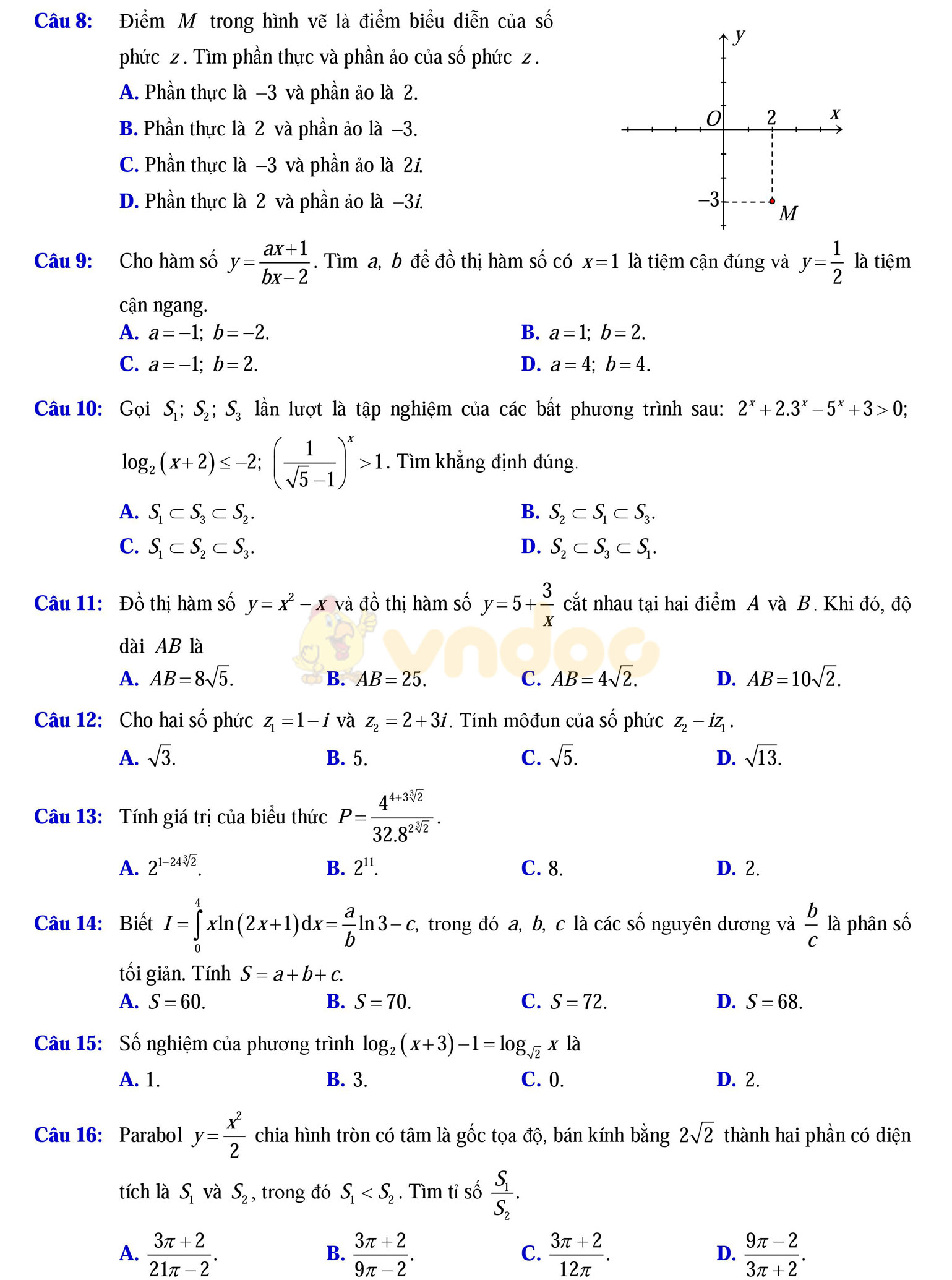 Đề thi thử THPT Quốc gia năm 2017 môn Toán