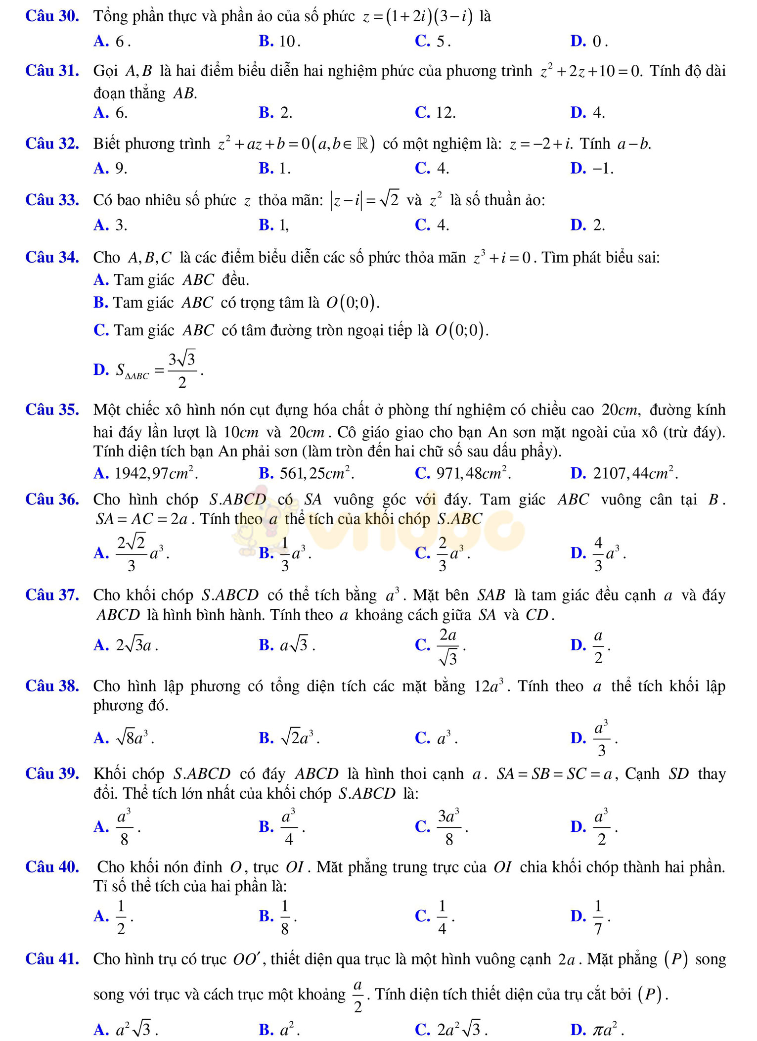 Đề thi thử THPT Quốc gia năm 2017 môn Toán Đề thi thử THPT Quốc gia năm 2017 môn Toán