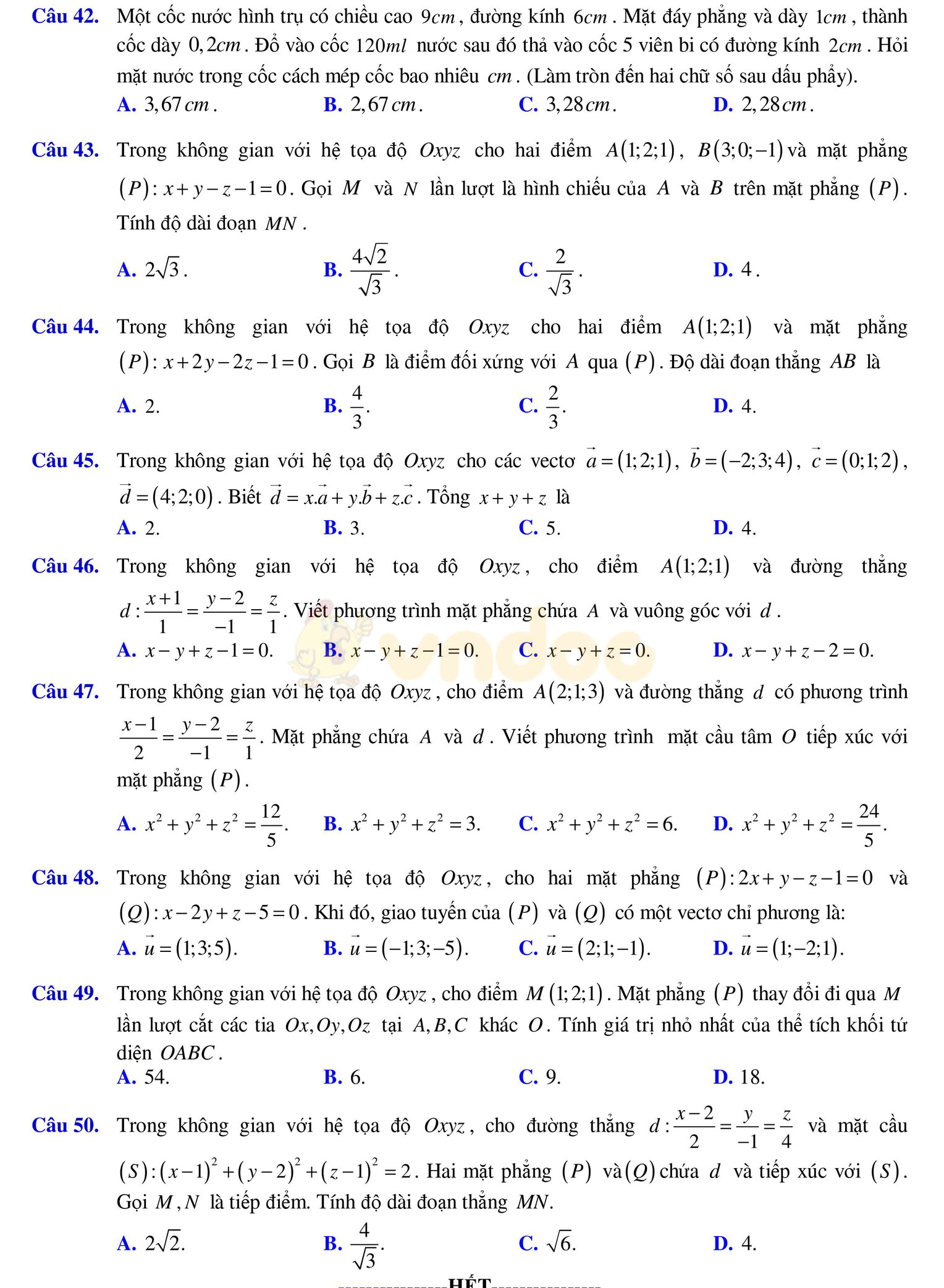 Đề thi thử THPT Quốc gia năm 2017 môn Toán Đề thi thử THPT Quốc gia năm 2017 môn Toán