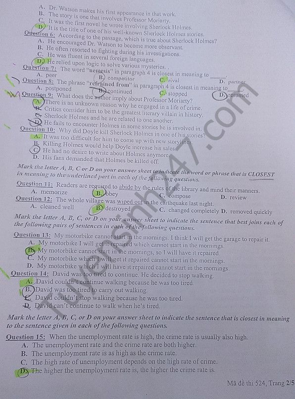 Đề thi thử THPT Quốc gia năm 2017 môn Tiếng Anh 