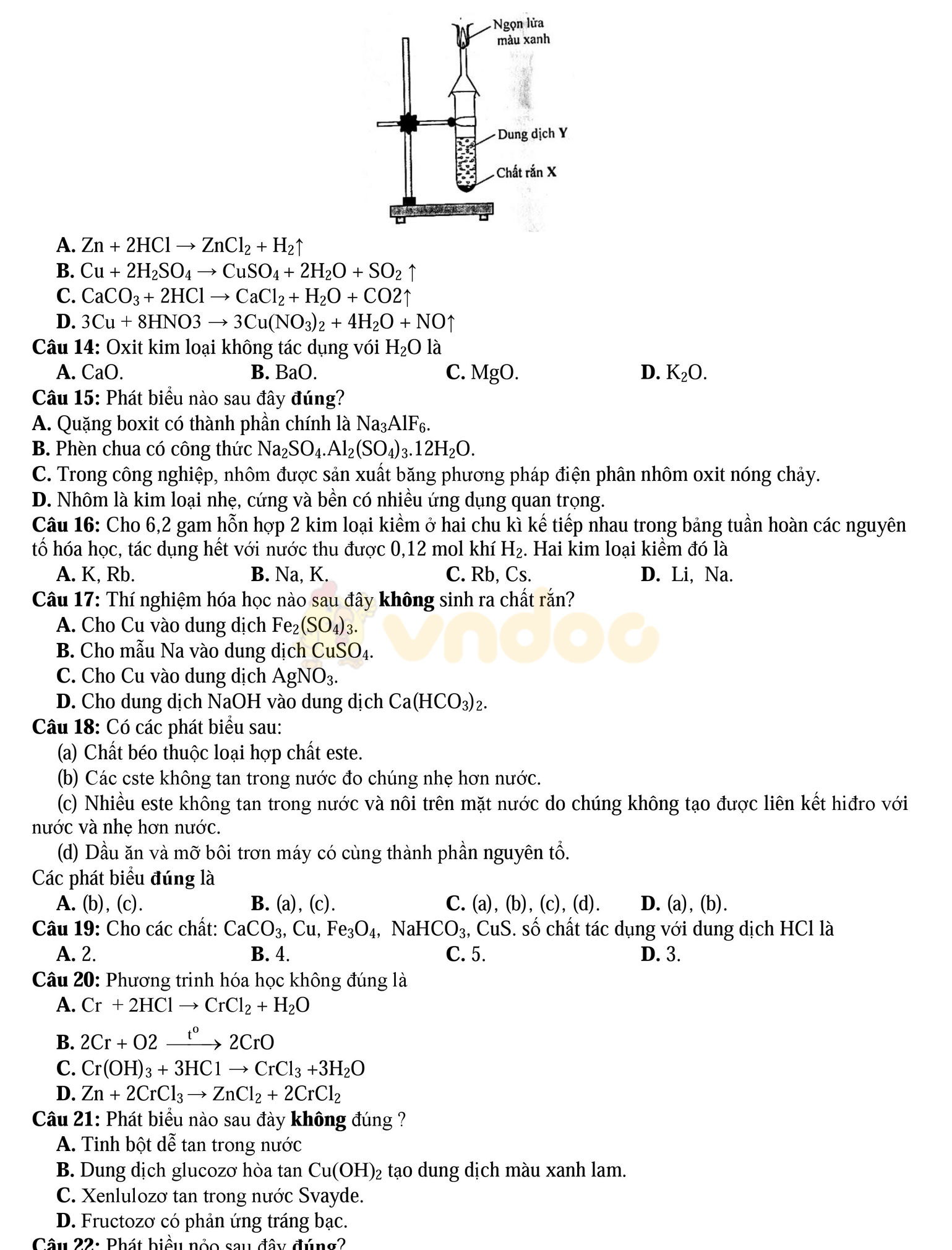Đề thi thử THPT Quốc gia năm 2017 môn Hóa học