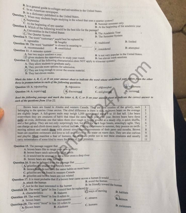 Đề thi thử THPT Quốc gia năm 2017