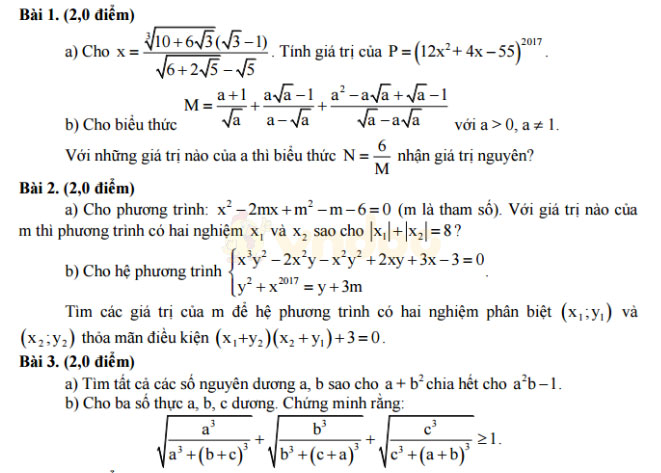 Đề thi thử vào lớp 10 môn Toán Đề thi thử vào lớp 10 môn Toán