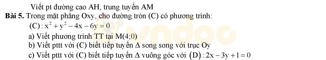 Đề thi học kì 2 môn Toán lớp 10 Đề thi học kì 2 môn Toán lớp 10