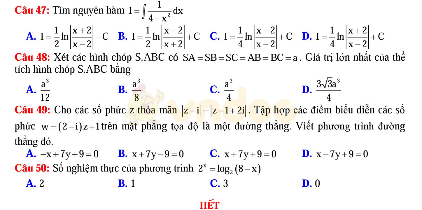 Đề thi thử THPT Quốc gia năm 2017 môn Toán