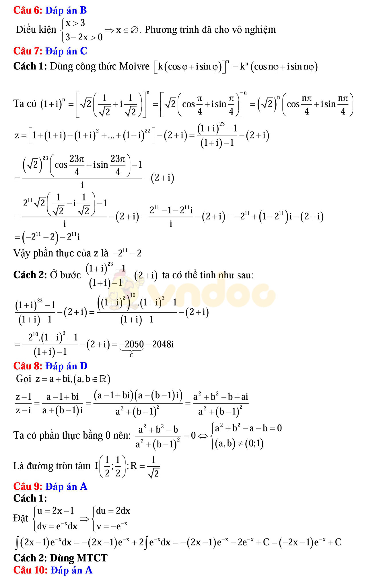 Đáp án đề thi thử THPT Quốc gia năm 2017 môn Toán