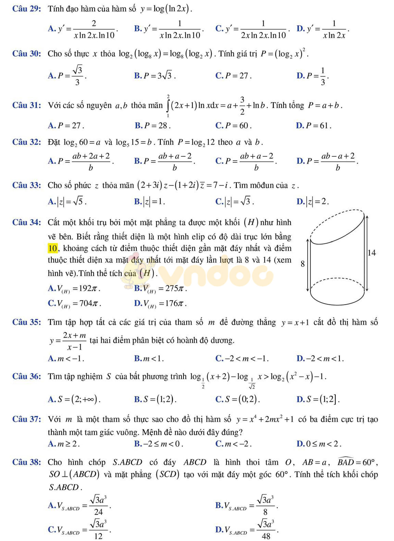Đề thi thử THPT Quốc gia năm 2017 môn Toán