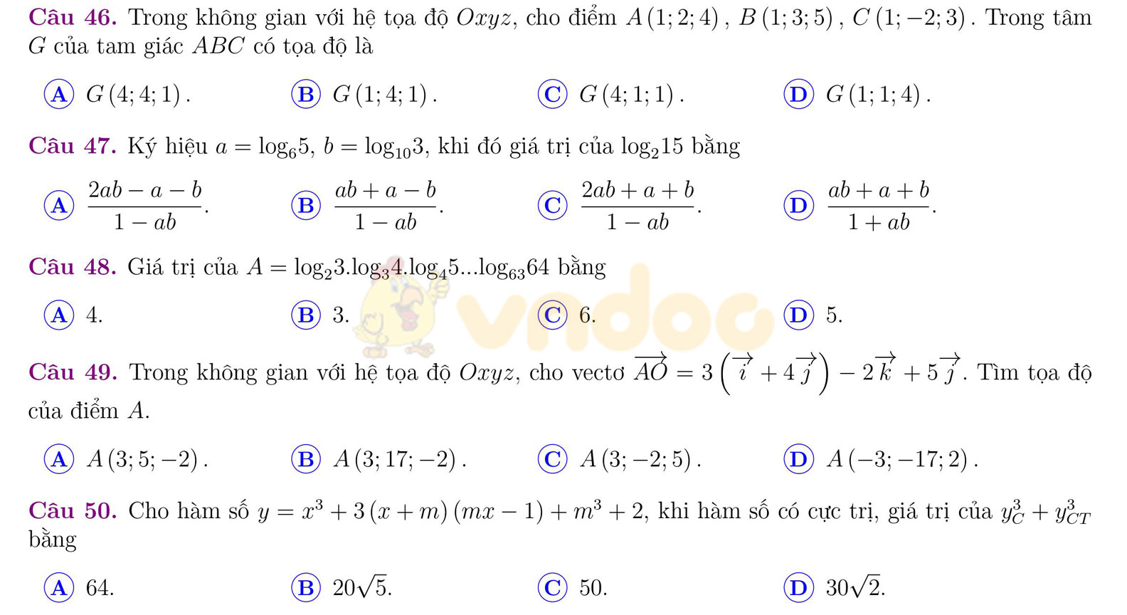 Đề thi thử THPT Quốc gia năm 2017 môn Toán