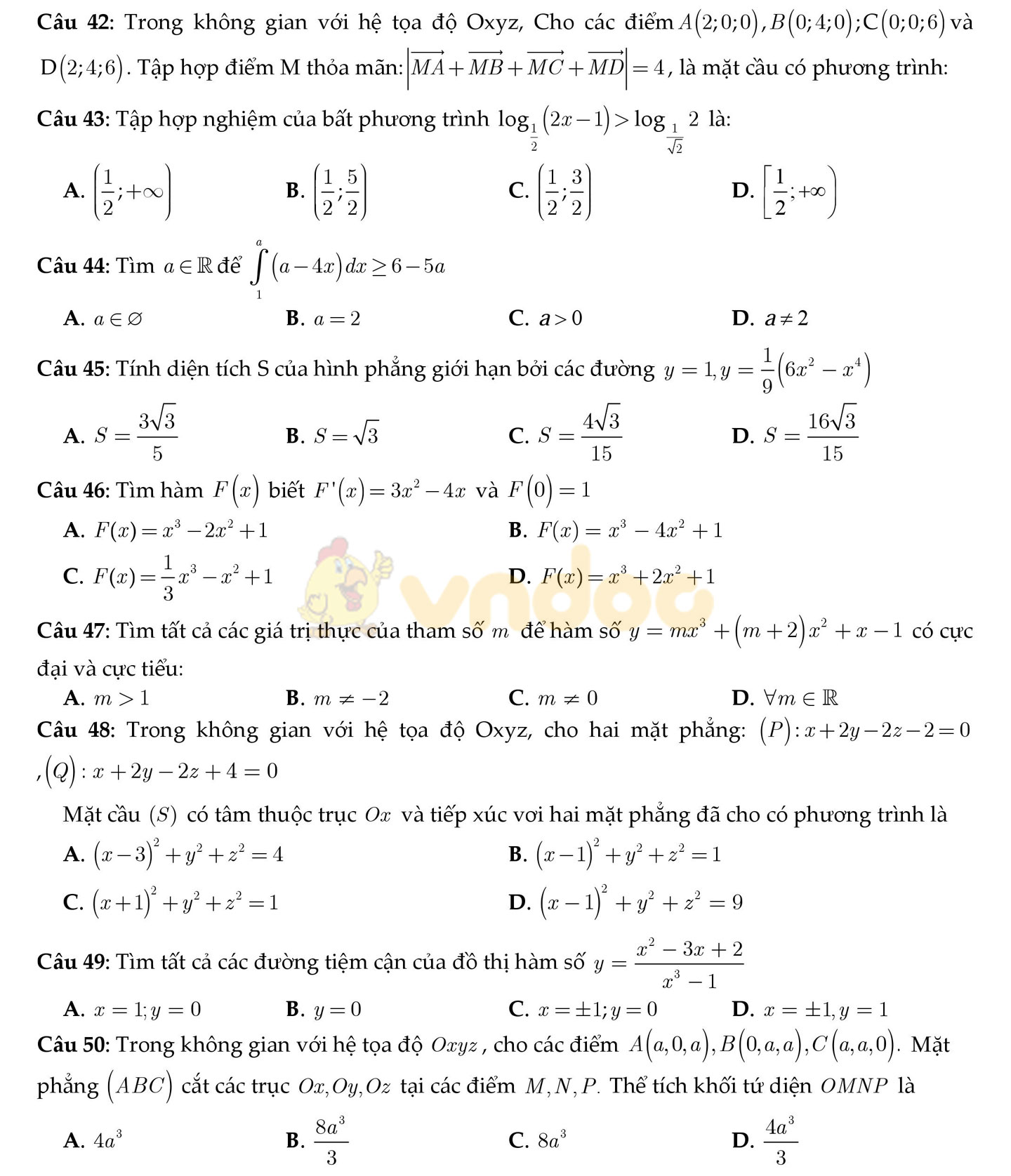 Đề thi thử THPT Quốc gia năm 2017 môn Toán