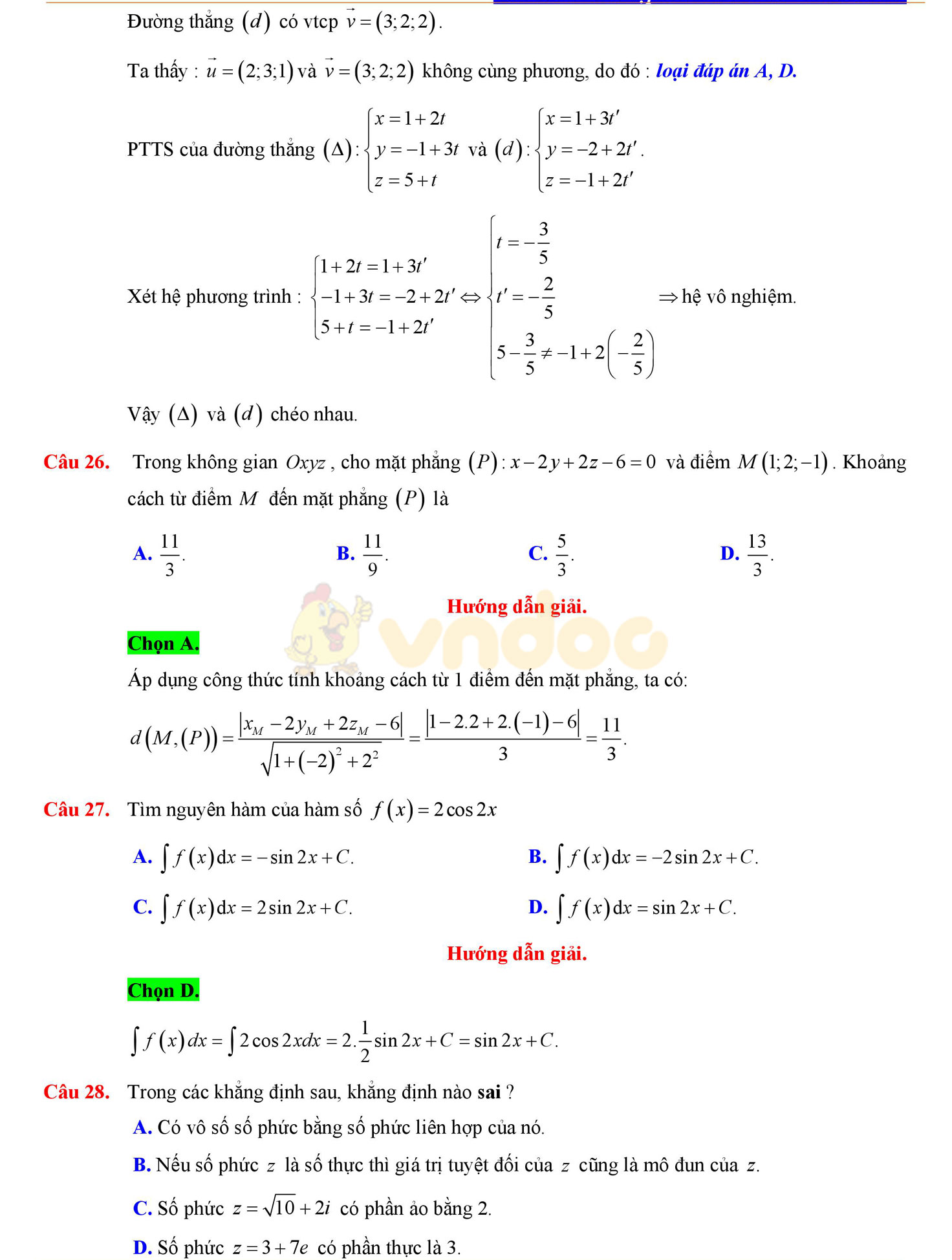 Đề thi học kì 2 môn Toán lớp 12 Đề thi học kì 2 môn Toán lớp 12