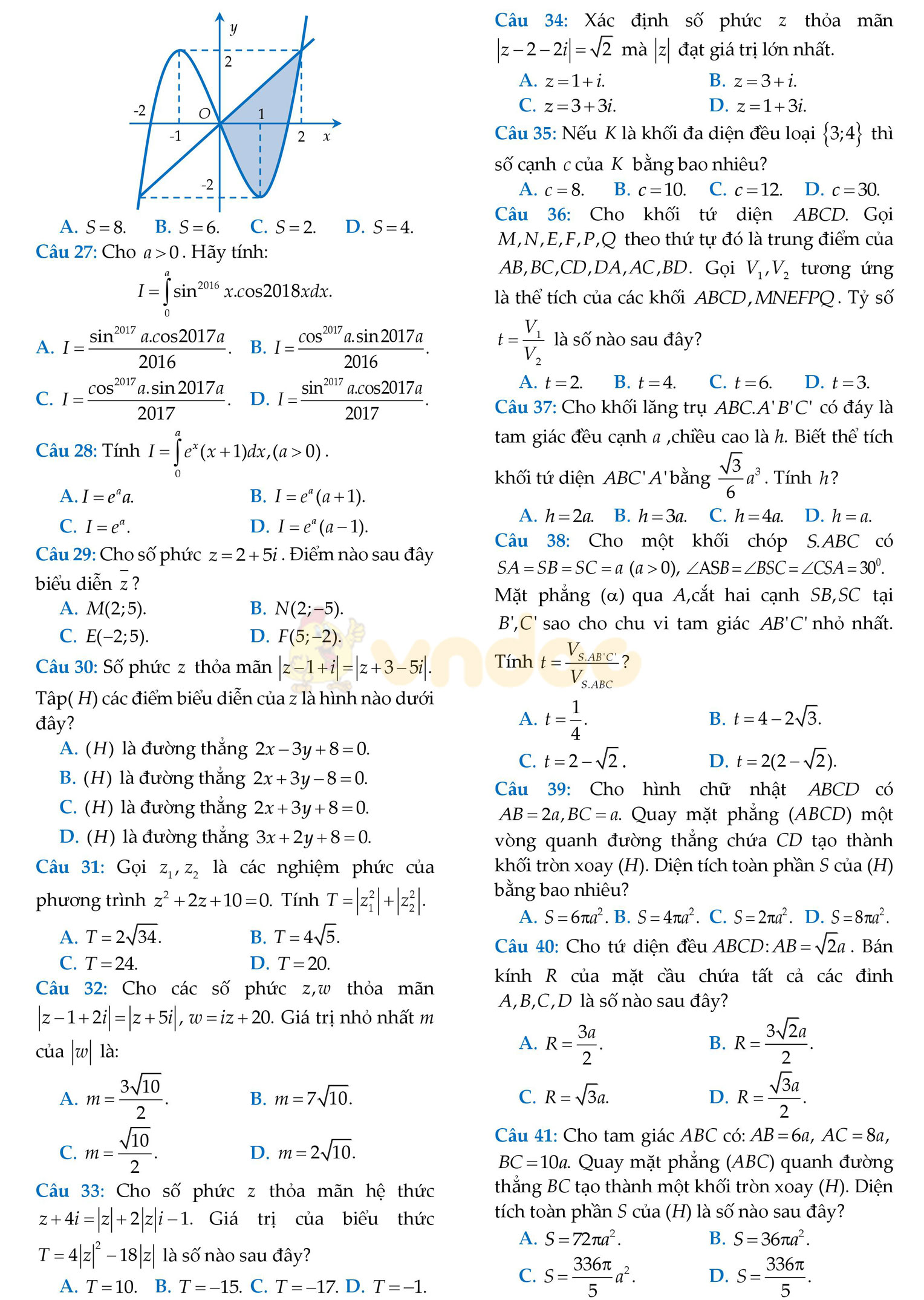 Đề thi thử THPT Quốc gia năm 2017 môn Toán