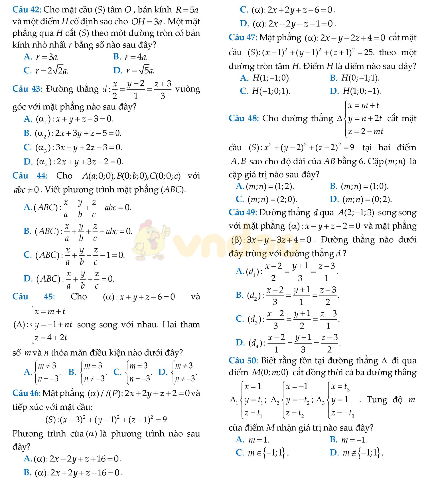 Đề thi thử THPT Quốc gia năm 2017 môn Toán
