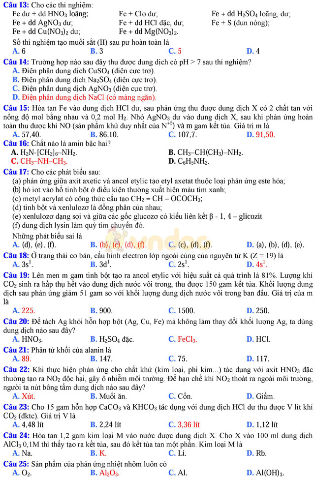 Đề thi thử THPT Quốc gia năm 2017 môn Hóa học trường THPT Quang Trung, Hải Dương (Lần 2) Đề thi thử THPT Quốc gia năm 2017 môn Hóa học có đáp án