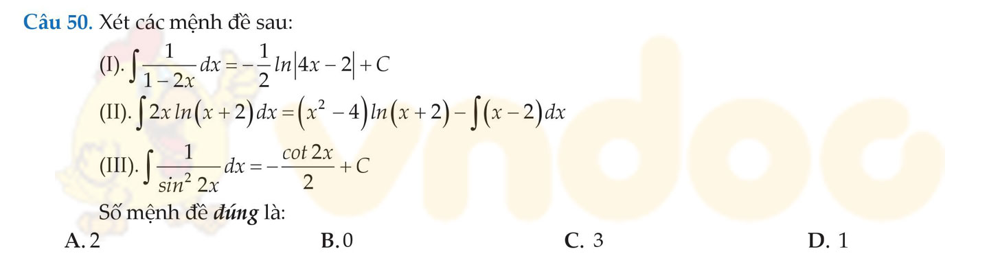 Đề thi thử THPT Quốc gia năm 2017 môn Toán