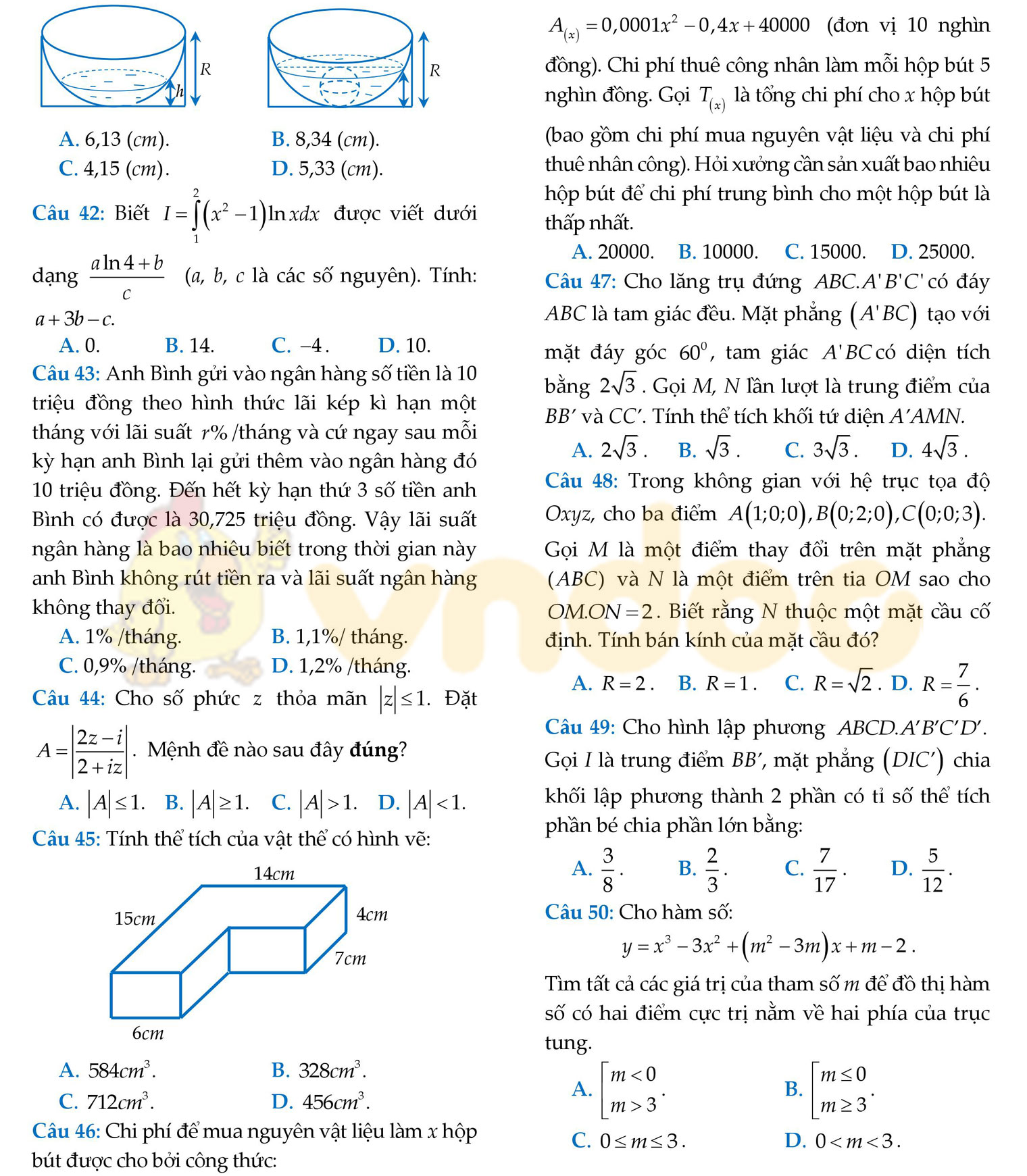 Đề thi thử THPT Quốc gia năm 2017 môn Toán