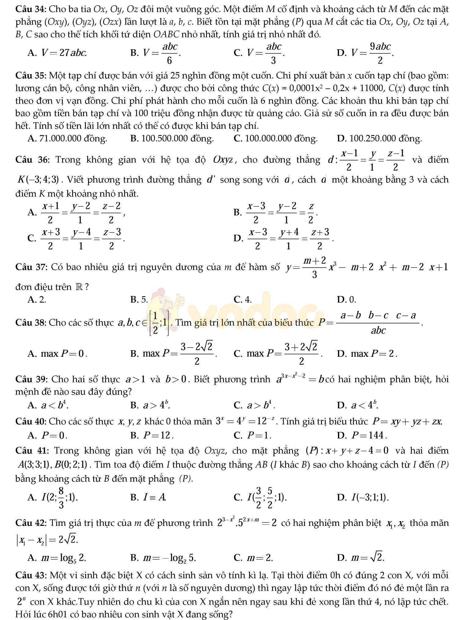 Đề thi thử THPT Quốc gia năm 2017 môn Toán