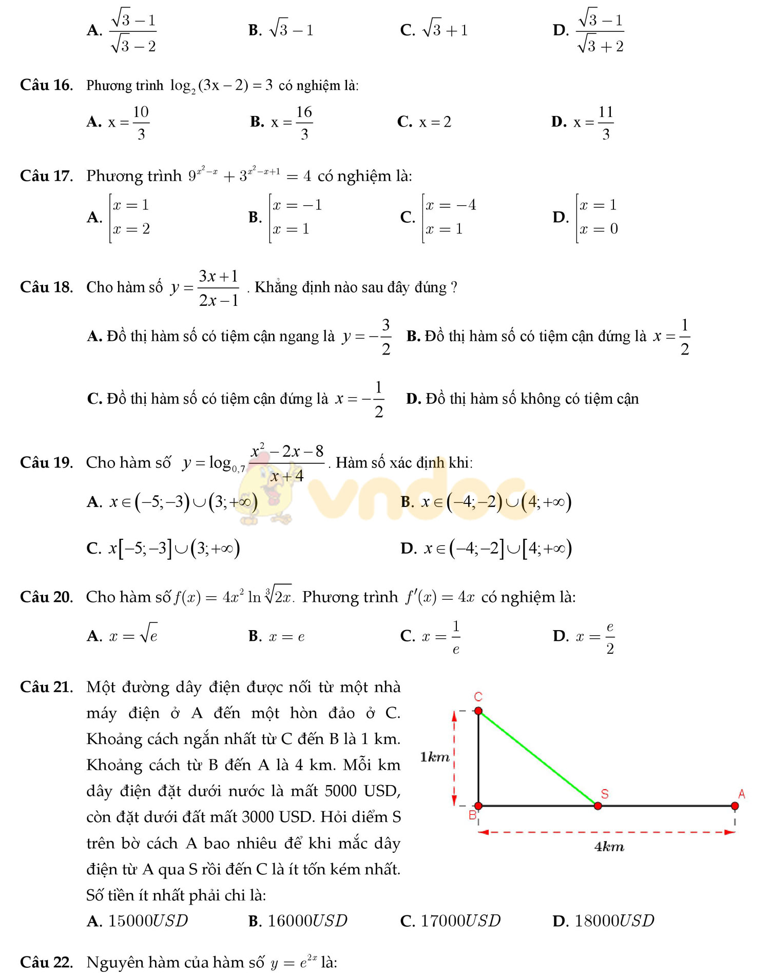 Đề thi thử THPT Quốc gia năm 2017 môn Toán