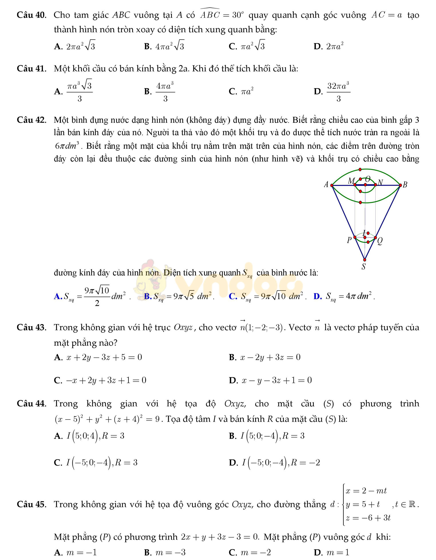 Đề thi thử THPT Quốc gia năm 2017 môn Toán
