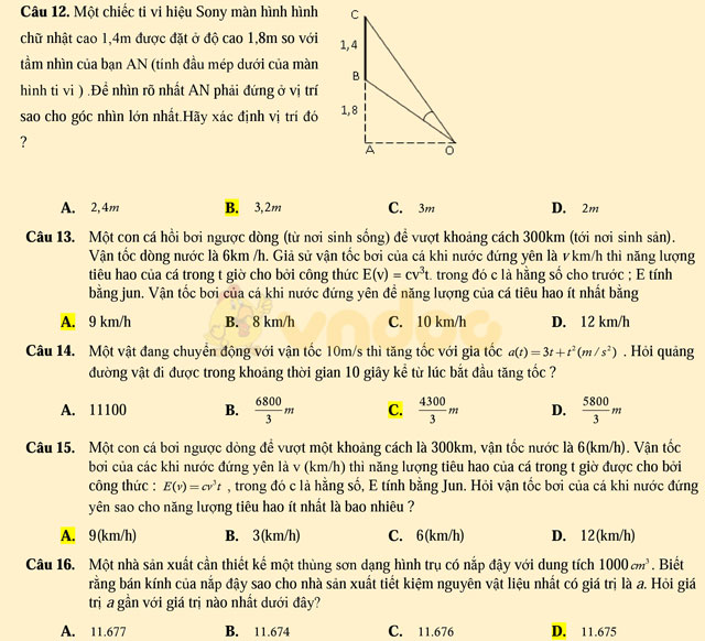 121 bài toán ứng dụng thực tế có hướng dẫn giải chi tiết 121 bài toán ứng dụng thực tế có hướng dẫn giải chi tiết