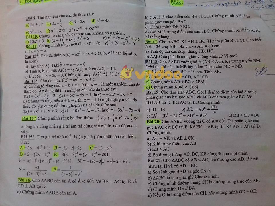 Đề cương ôn tập học kì 2 môn Toán lớp 7 trường THCS Nguyễn Trường Tộ năm học 2016 - 2017 Đề cương ôn tập học kì 2 môn Toán lớp 7 trường THCS Nguyễn Trường Tộ năm học 2016 - 2017
