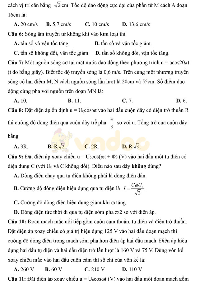 Đề thi thử THPT Quốc gia 2017 môn Vật lý