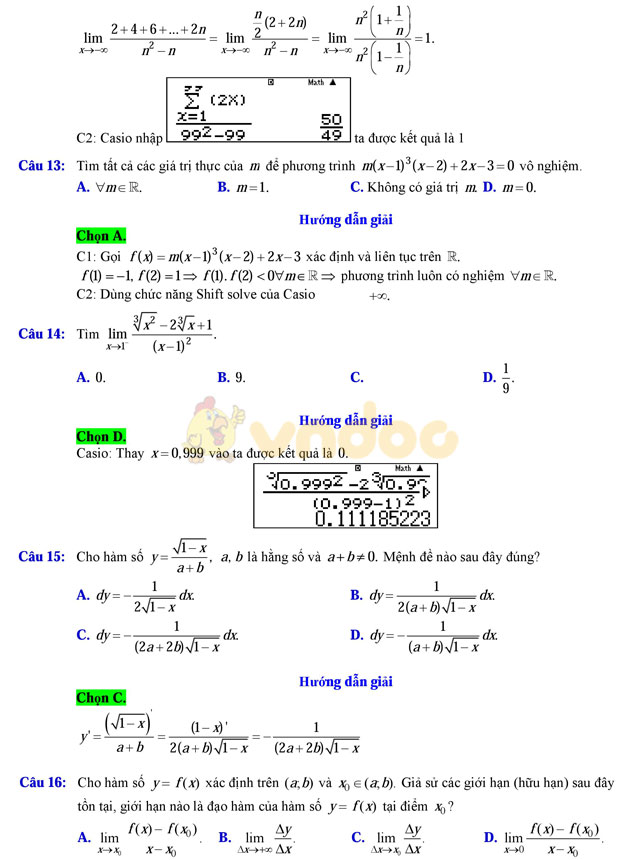 Đề thi học kì 2 lớp 11 môn Toán