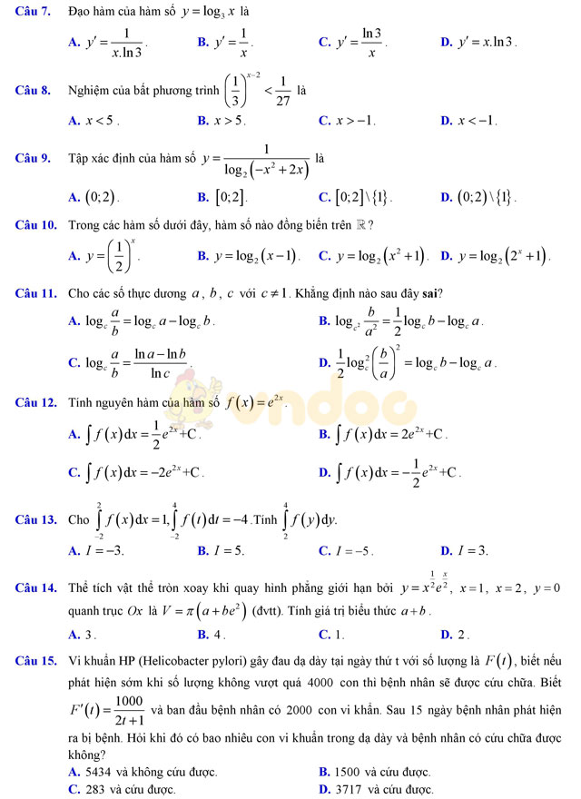 Đề thi thử THPT Quốc gia năm 2017 môn Toán