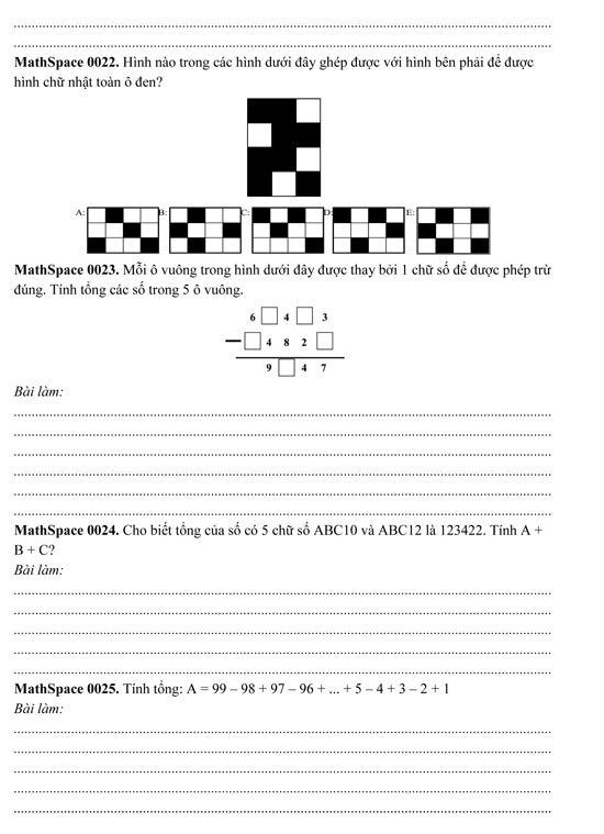 1001 bài toán tư duy lớp 2