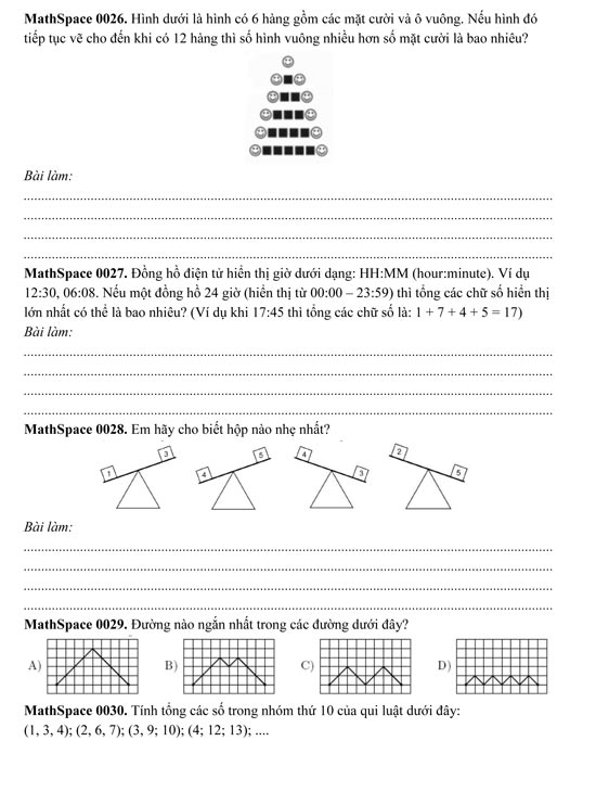 1001 bài toán tư duy lớp 2