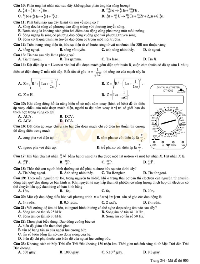 Đề thi thử THPT Quốc gia năm 2017 môn Vật lý