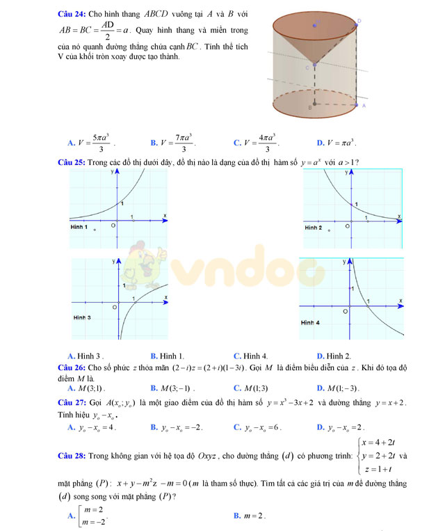 Đề thi thử THPT Quốc gia năm 2017 môn Toán