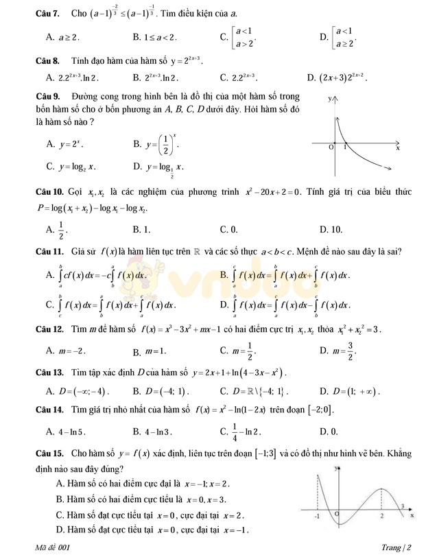 Đề thi thử THPT Quốc gia năm 2017 môn Toán