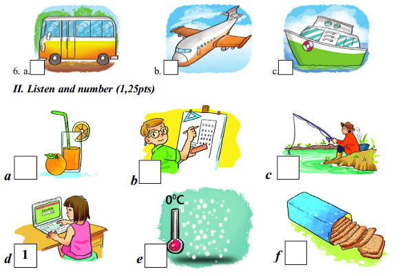Đề thi cuối học kỳ 2 môn tiếng Anh lớp 5