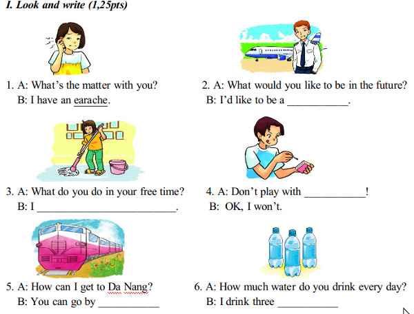 Bài kiểm tra cuối năm môn tiếng Anh lớp 5 