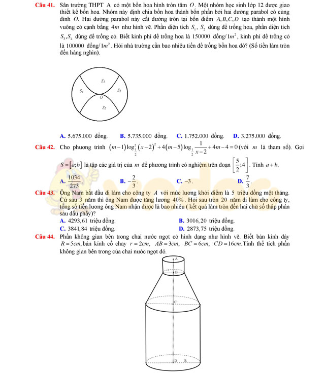 Đề thi thử THPT Quốc gia năm 2017 môn Toán