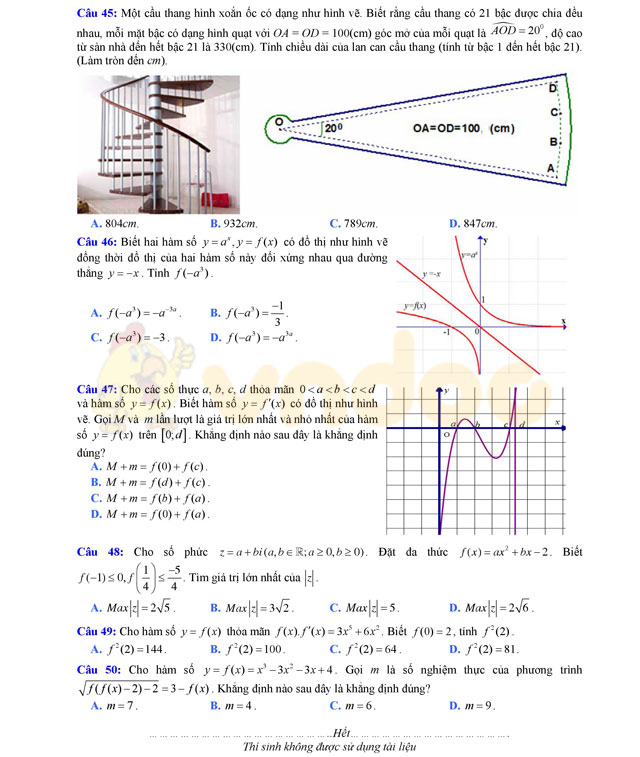 Đề thi thử THPT Quốc gia năm 2017 môn Toán