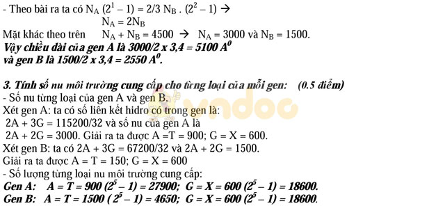 Đề thi thử vào lớp 10 môn Sinh học có đáp án