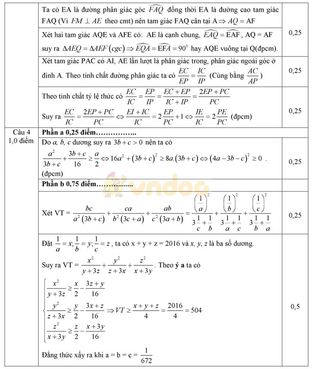 Đề thi thử vào lớp 10 môn Toán trường THPT Lê Quý Đôn, Hải Phòng năm học 2016 - 2017 Đề thi thử vào lớp 10 môn Toán có đáp án