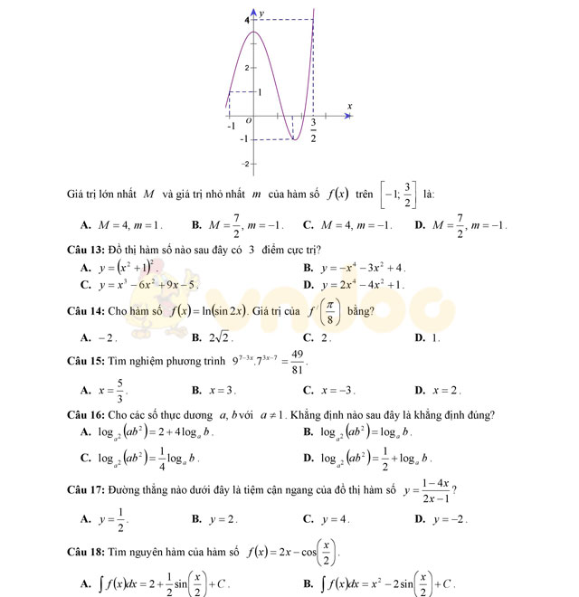 Đề thi thử THPT Quốc gia năm 2017 môn Toán