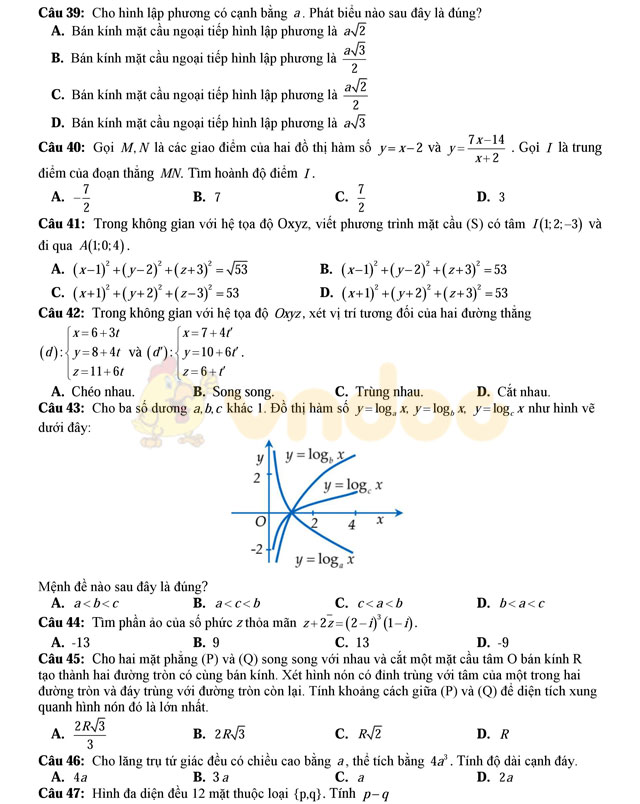 Đề thi thử THPT Quốc gia năm 2017 môn Toán