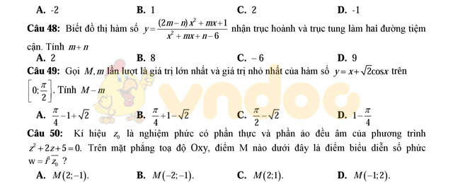 Đề thi thử THPT Quốc gia năm 2017 môn Toán