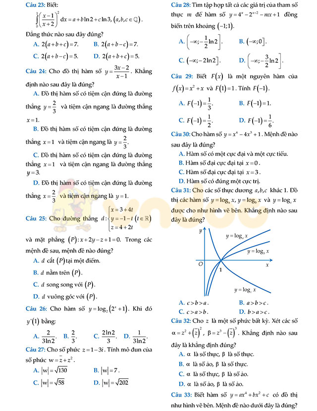 Đề thi thử THPT Quốc gia năm 2017 môn Toán