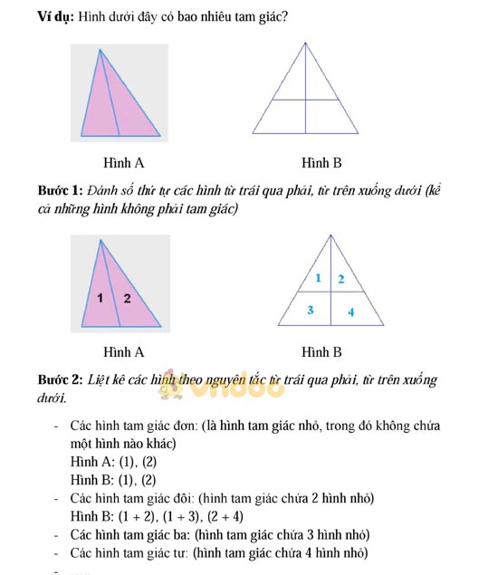Phương pháp đếm số lượng hình vuông, hình chữ nhật, tam giác Cách đếm số lượng hình vuông, hình chữ nhật, tam giác